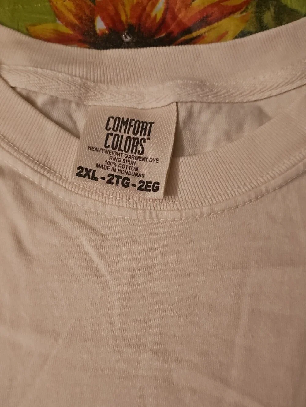 Comfort Colors White Tee with Pink and Orange Butterfly Graphic